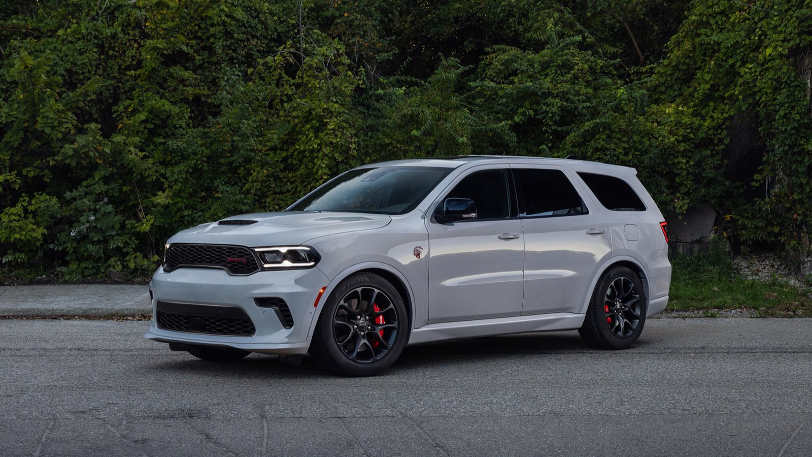 Smokescreen gray Dodge Durango SRT Hellcat parked in daylight
