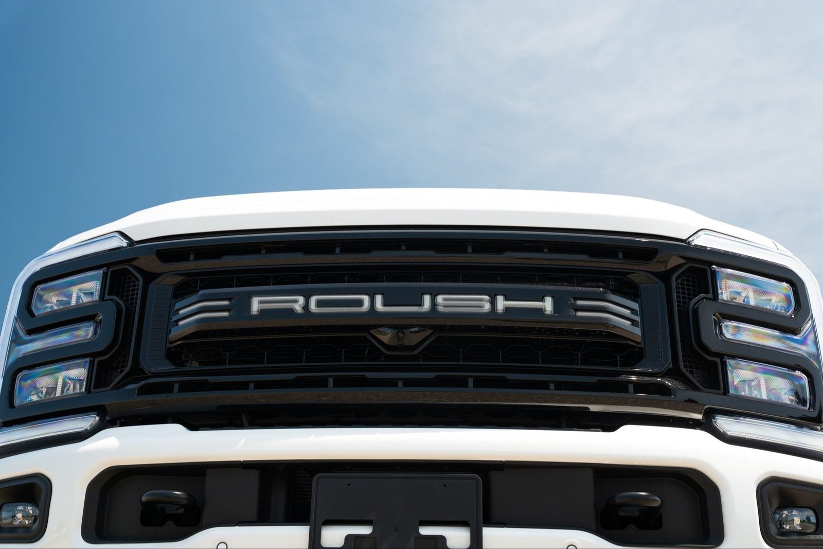 Gloss-black illuminated Roush grille on 2027 Super Duty