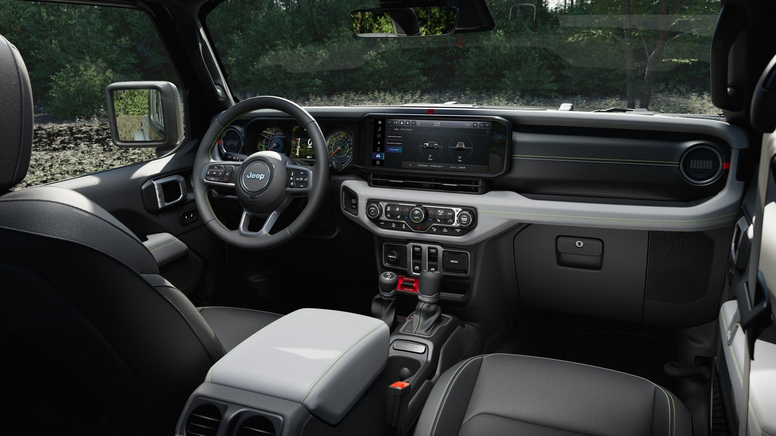 Jeep Wrangler Switchback dashboard with Sea Salt Nappa trim