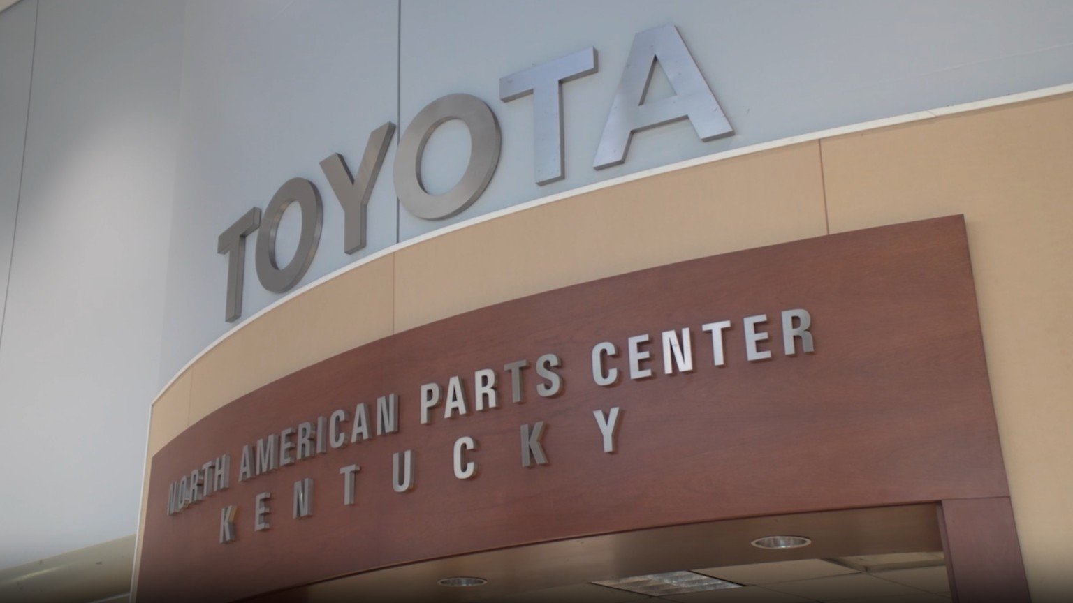 Toyota North American Parts Center Kentucky sign above the entrance
