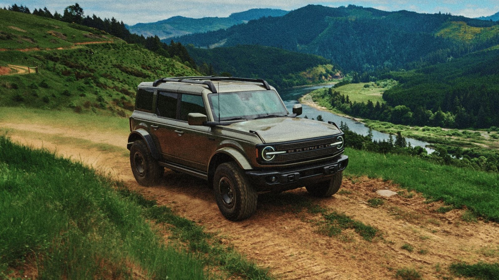 2027 Ford Bronco Filson off-road SUV on a hillside trail