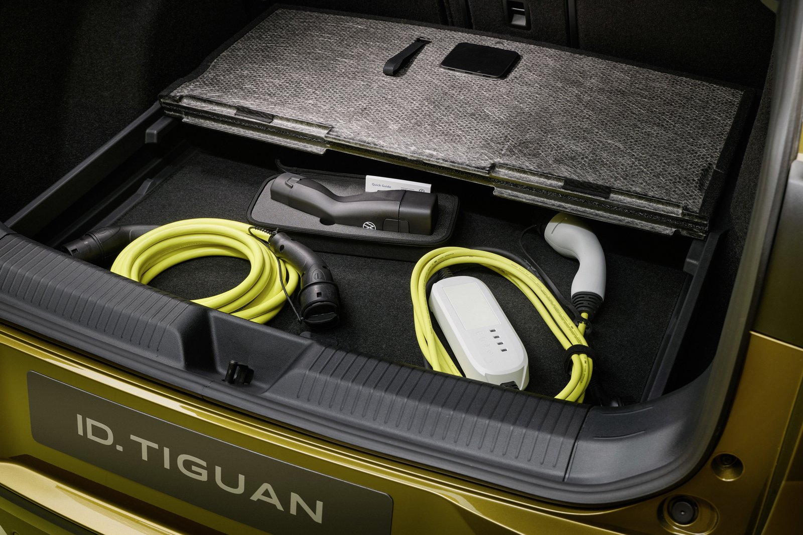 Volkswagen ID. Tiguan front trunk holding charging cables