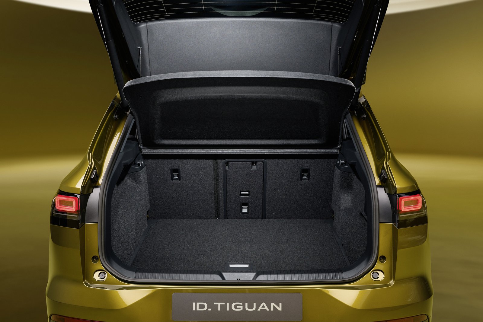 Volkswagen ID. Tiguan rear view with open cargo area