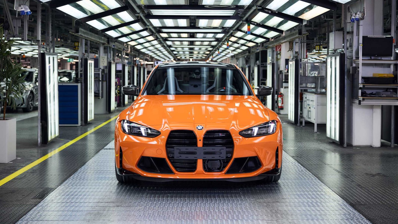 BMW M3 front view on the Munich assembly line