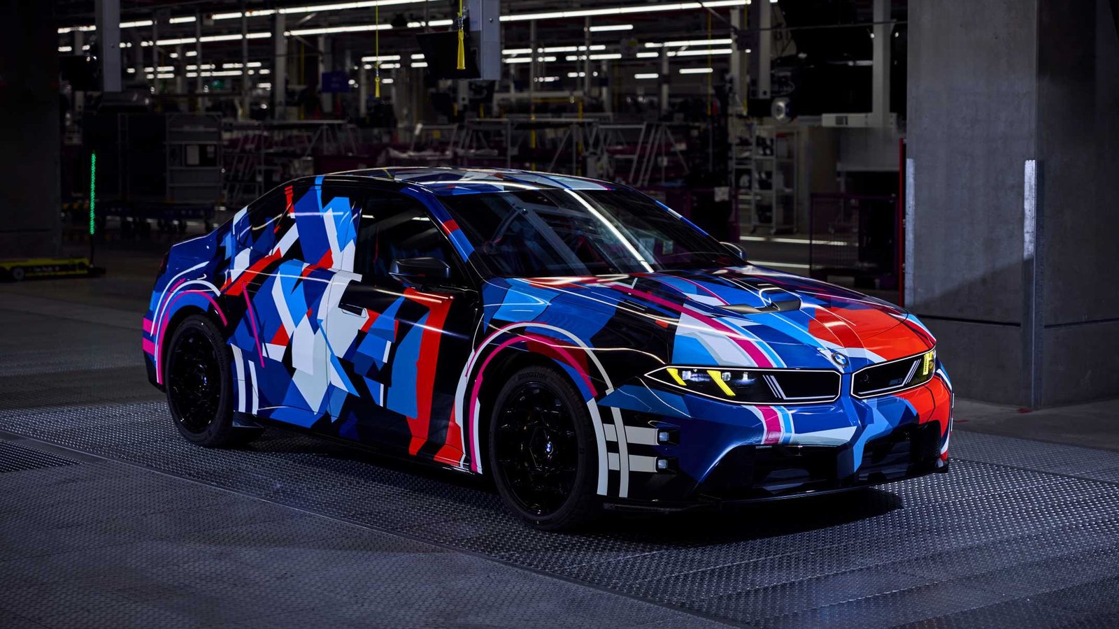 Camouflaged M3-badged BMW Neue Klasse prototype at Plant Munich