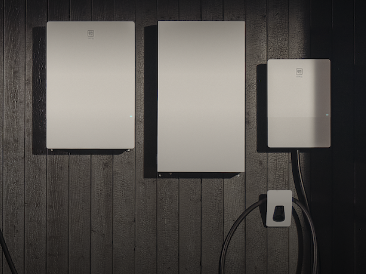 GM Energy PowerShift Charger, hub and inverter mounted on a wall