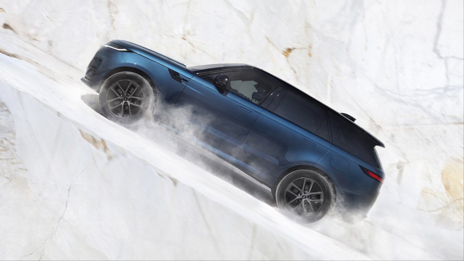 Range Rover Sport Electric driving up a steep marble slope