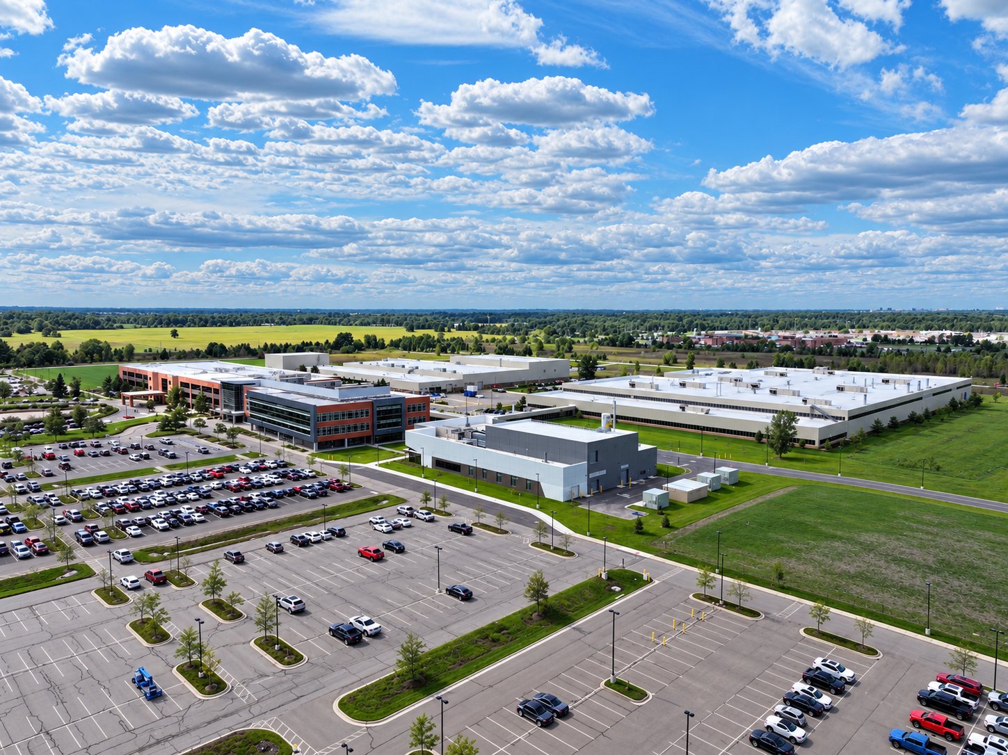 Aerial view of Toyota's North American R&D campus in Saline, Michigan