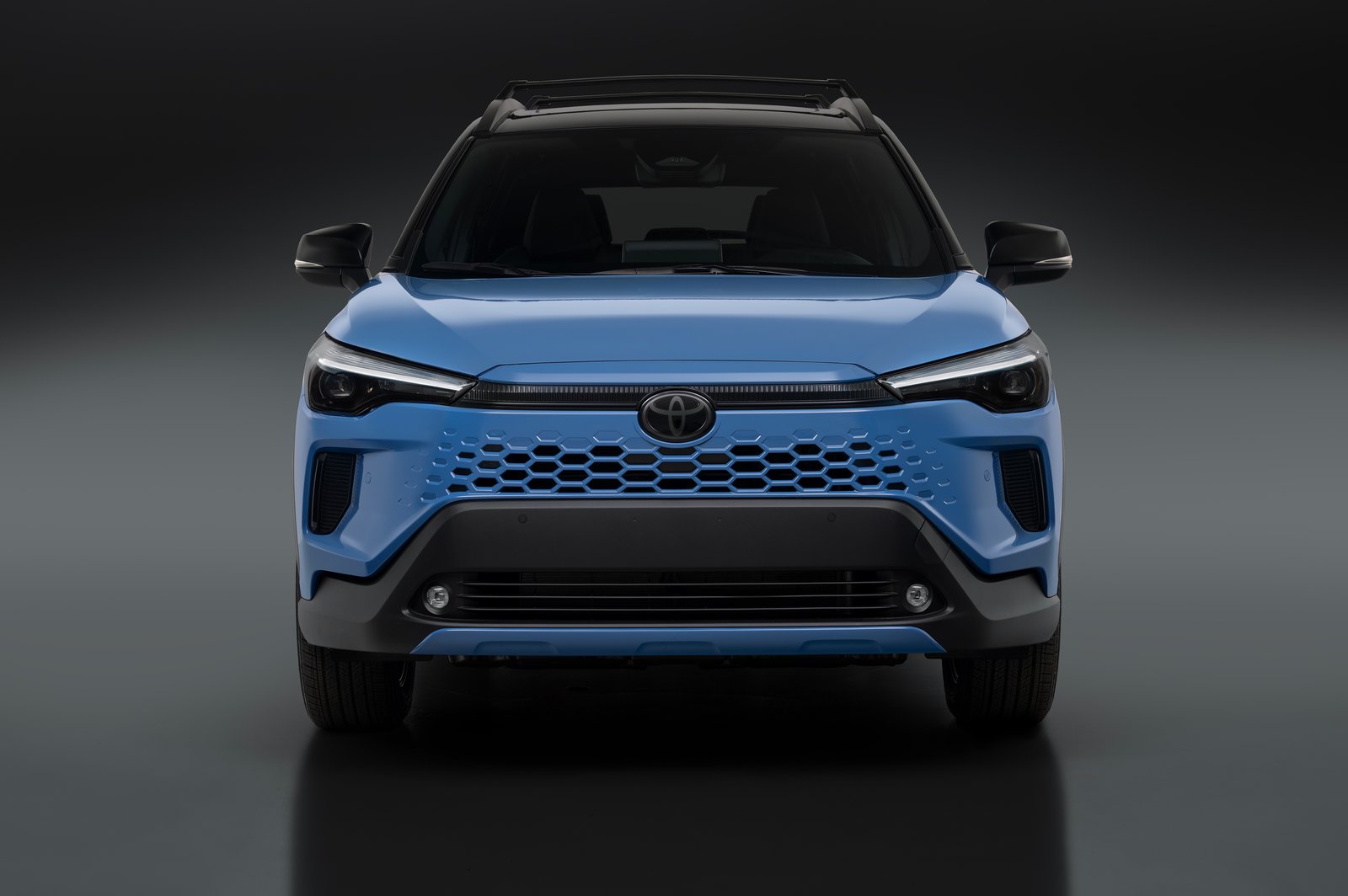 Toyota Corolla Cross Hybrid XSE front view with color-matched grille