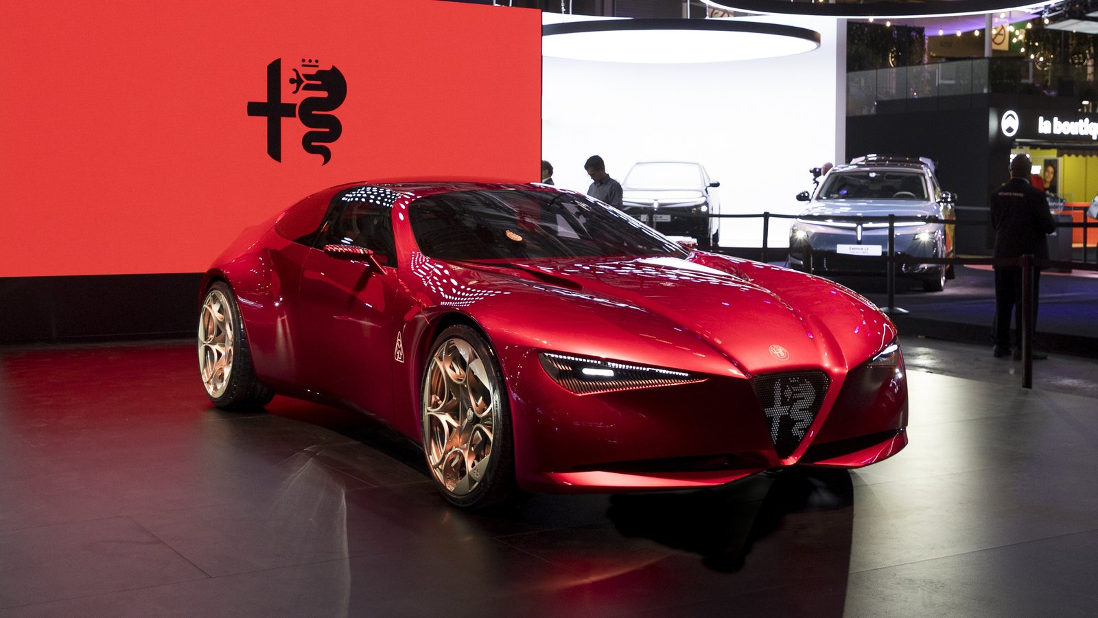 Alfa Romeo Cuorerosso concept in red, front three-quarter view