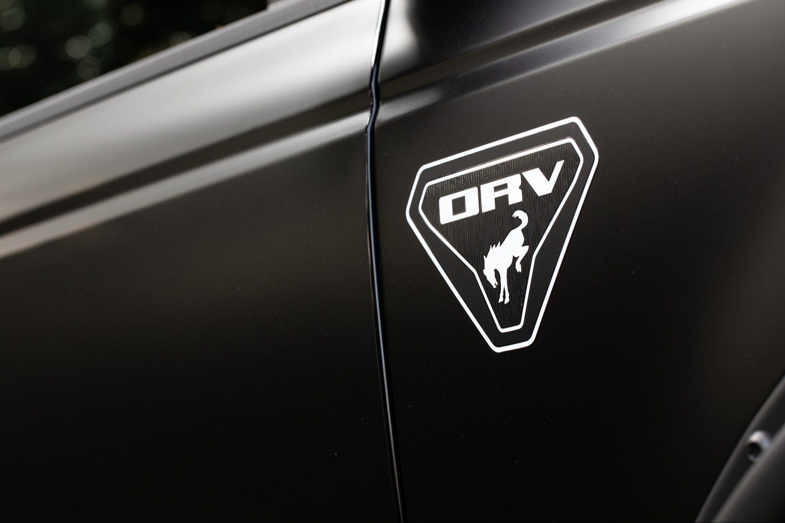ORV badge with bucking horse on a Ford Bronco fender