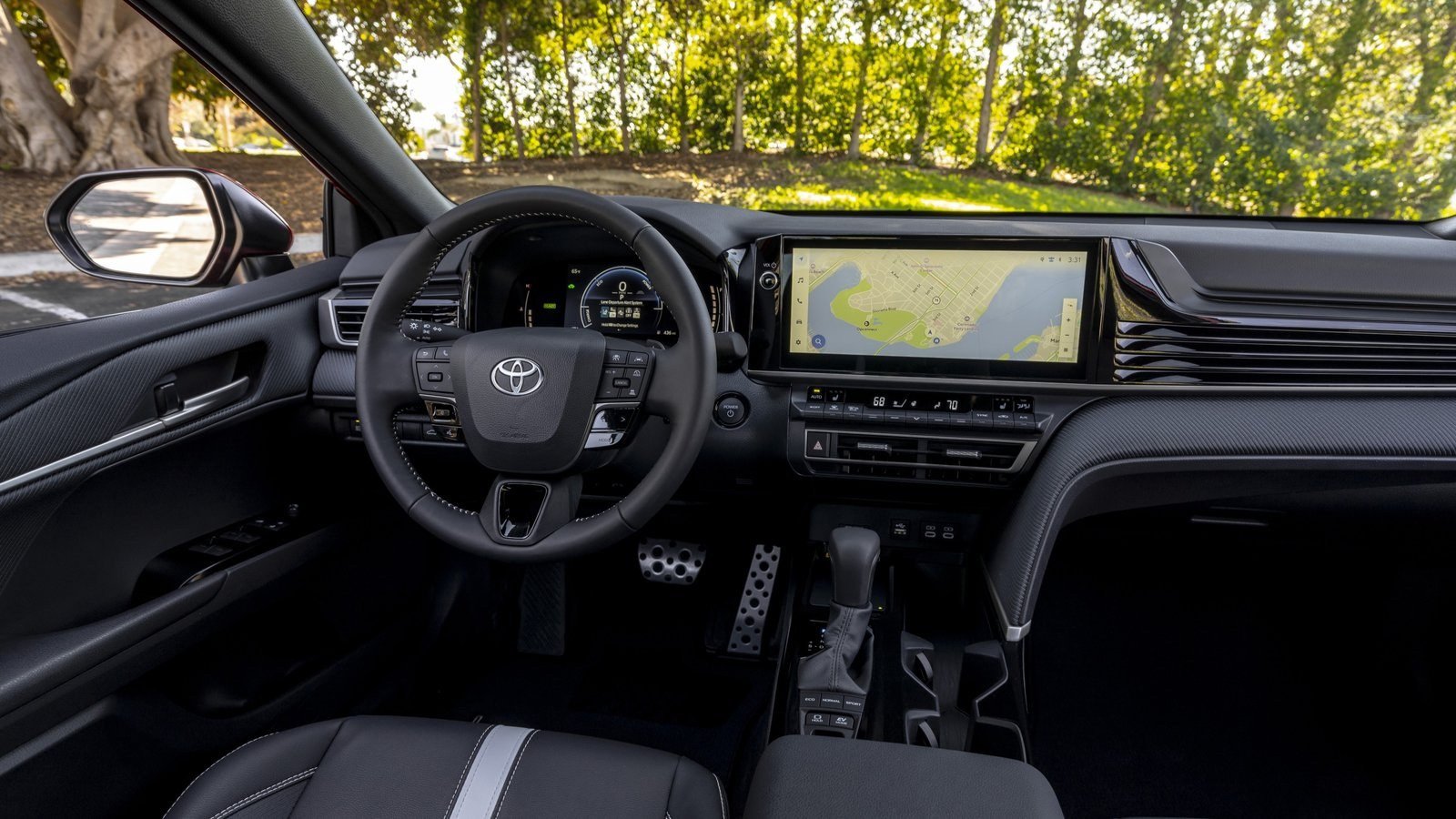 2027 Toyota Camry SE interior with 12.3-inch touchscreen