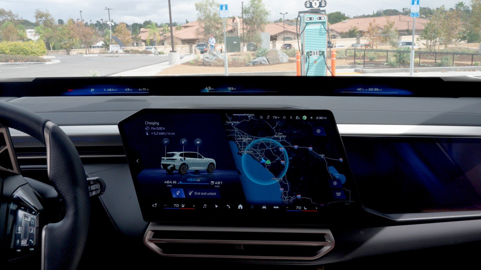 BMW iX5 charging screen at an IONNA station