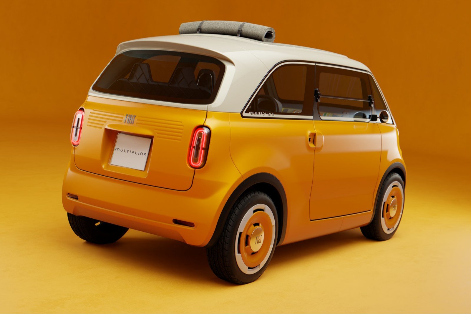 Fiat Multiplina concept rear three-quarter view with oval taillights