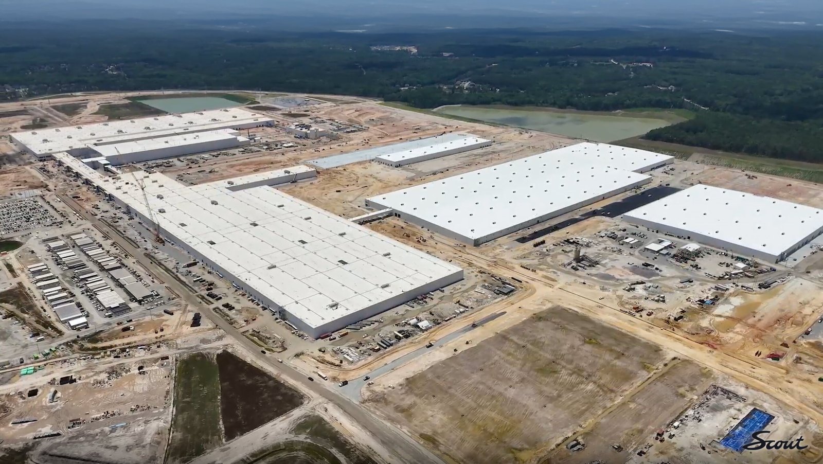 Aerial view of Scout Motors Production Center and Supplier Park in Blythewood, June 2026