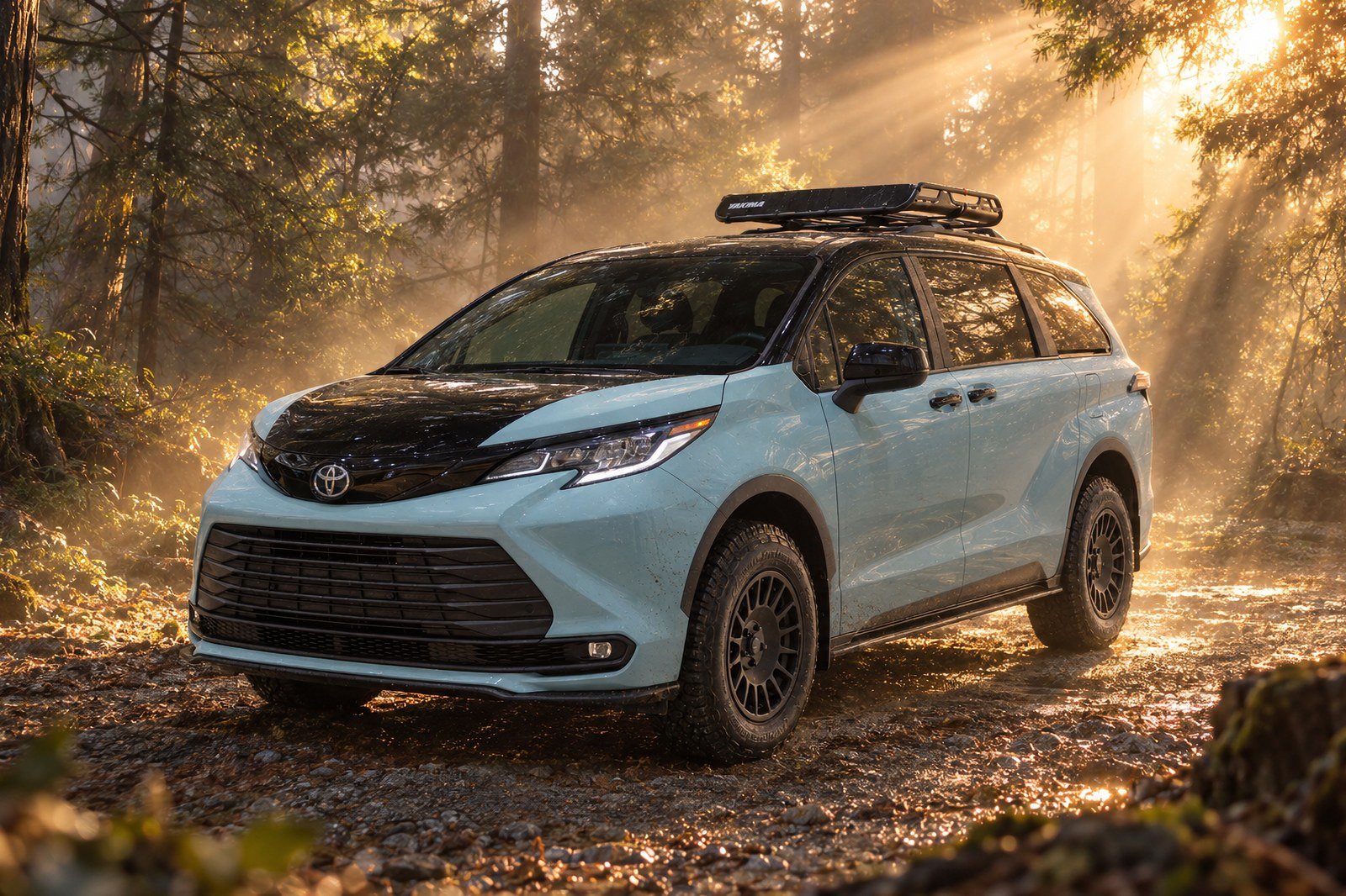 Lifted Toyota Sienna Woodland concept in Horizon Blue