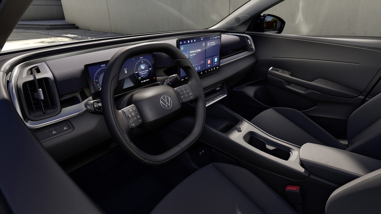 Volkswagen ID. Cross interior with digital cluster and center touchscreen